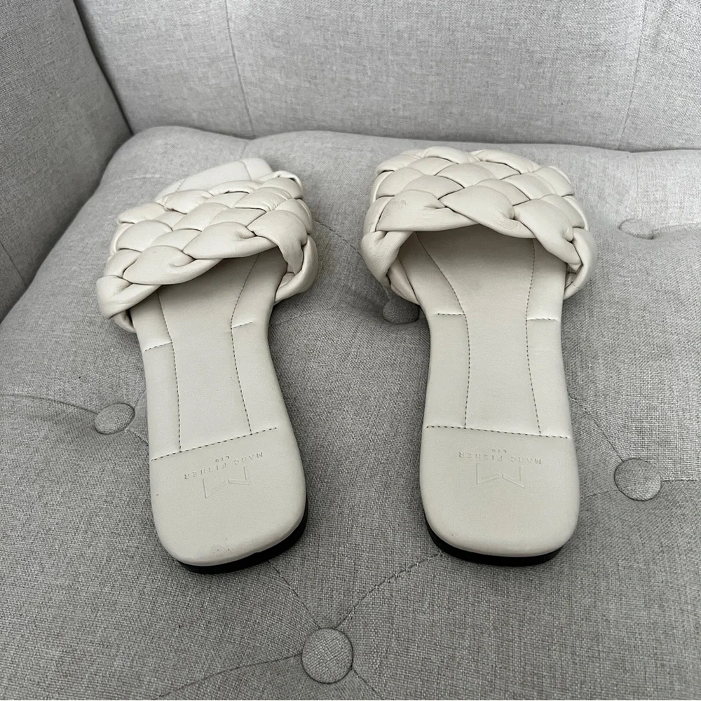 Marc Fisher NEW Sandal slide with braided leather strap. SIZE 10